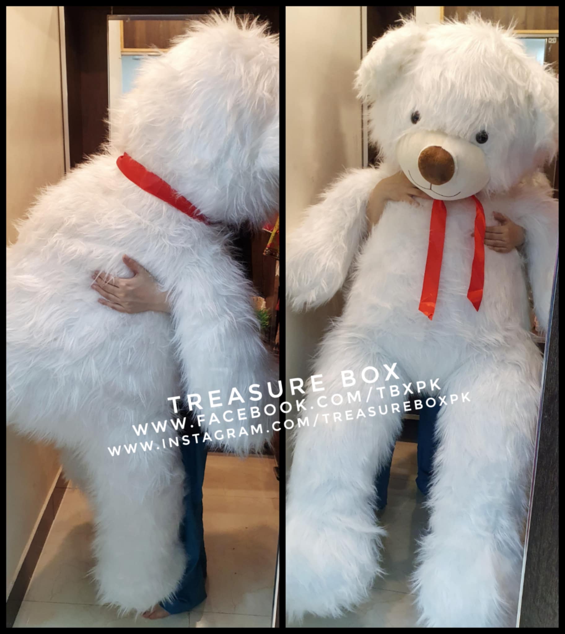 'Snowie' Long Hair Teddy Bear (Premium Quality)